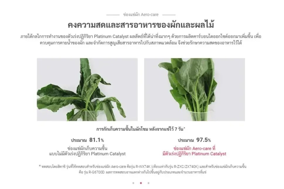 ช่องแช่ผัก Aero-care ของตู้เย็น Hitachi