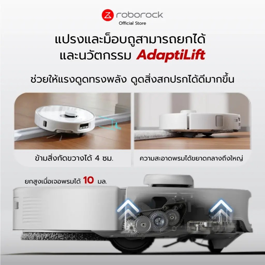 เทคโนโลยี AdaptiLift ของ Roborock Qrevo Curv